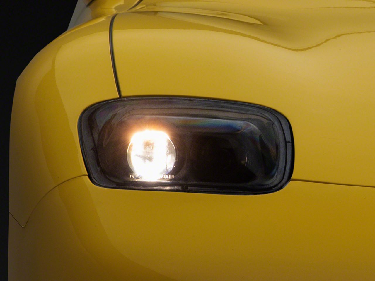 Corvette Projector Headlights; Matte Black Housing; Clear Lens (9704
