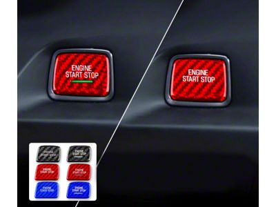 Push Start Button Cover; Black Carbon Fiber (14-19 Corvette C7)