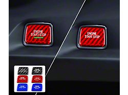 Push Start Button Cover; Red Carbon Fiber (14-19 Corvette C7)