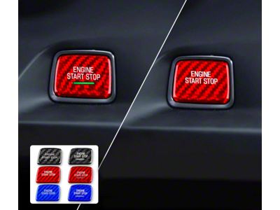 Push Start Button Cover; Red Carbon Fiber (14-19 Corvette C7)