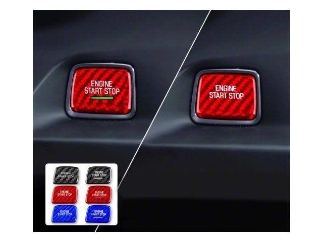 Push Start Button Cover; Red Carbon Fiber (14-19 Corvette C7)