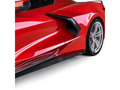 R1 Aero Splitter Package; Gloss Carbon Fiber Vinyl (20-25 Corvette C8, Excluding Z06)