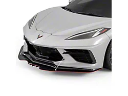R1 Front Bumper Lip Splitter; Gloss Carbon Fiber Vinyl (20-24 Corvette C8, Excluding Z06)