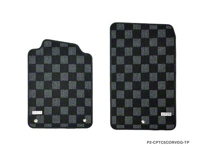 Race Carpet Front Floor Mats; Dark Gray (97-04 Corvette C5)