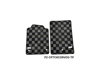 Race Carpet Front Floor Mats; Dark Gray (07.5-13 Corvette C6)