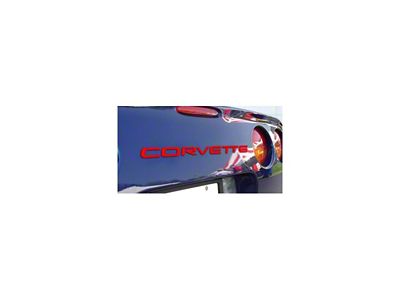 Rear Bumper Cover Lettering Kit; Red (97-04 Corvette C5)