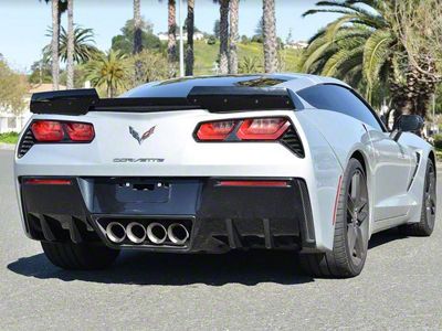 Rear Bumper Diffuser Fins; Carbon Flash Metallic (14-19 Corvette C7, Excluding ZR1)