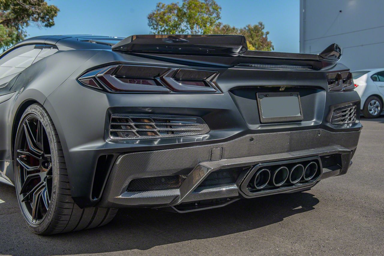 Corvette Rear Bumper Grille Vent; Carbon Fiber (23-24 Corvette C8 Z06 ...
