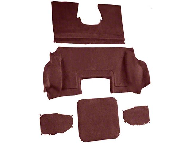 Rear Cutpile Molded Carpet; Claret/Oxblood (98-00 Corvette C5)