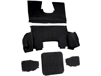 Rear Cutpile Molded Carpet with Heel Pad; Black (97-04 Corvette C5 Coupe)