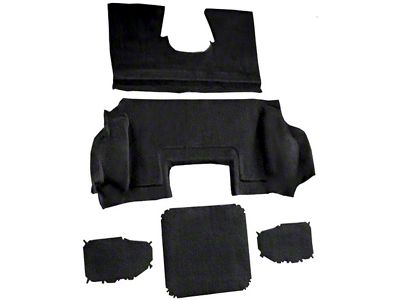 Rear Cutpile Molded Carpet with Heel Pad; Black (98-00 Corvette C5)