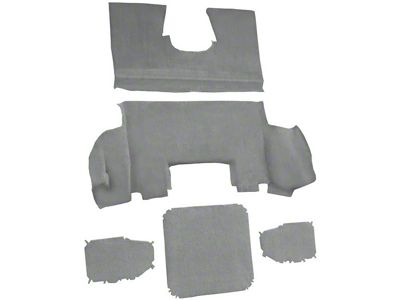Rear Cutpile Molded Carpet with Heel Pad; Medium Gray/Pewter (97-04 Corvette C5 Coupe)