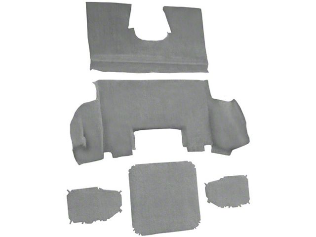 Rear Cutpile Molded Carpet with Heel Pad; Medium Gray/Pewter (97-04 Corvette C5 Coupe)