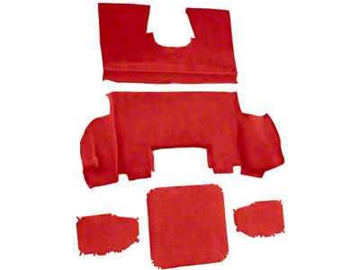 Rear Cutpile Molded Carpet with Heel Pad; Torch Red (97-04 Corvette C5 Coupe)