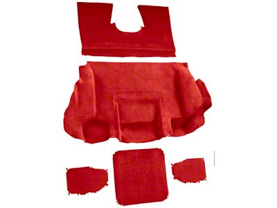 Rear Cutpile Molded Carpet with Heel Pad; Torch Red (01-04 Corvette C5)