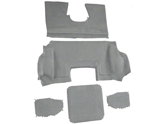 Rear Cutpile Molded Carpet; Medium Gray/Pewter (98-00 Corvette C5)