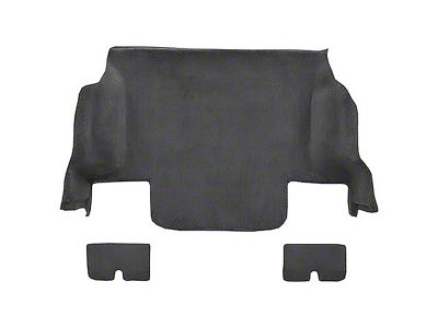 Rear Cutpile Molded Carpet with Heel Pad; Ebony (05-13 Corvette C6 Coupe)