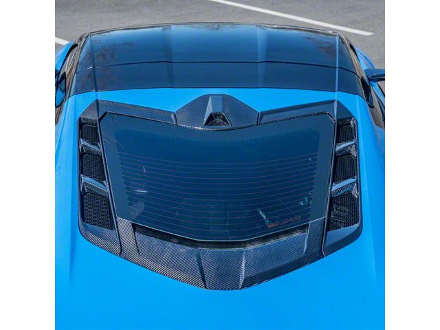 Rear Decklid Camera Cover; Carbon Fiber (20-24 Corvette C8 Coupe)