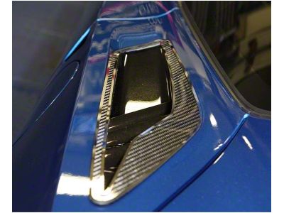 Rear Quarter Vent Covers; Stainless and Carbon Fiber (14-19 Corvette C7)