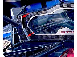 Rear Window Accents; Carbon Fiber with Brushed Trim (20-25 Corvette C8 Coupe)