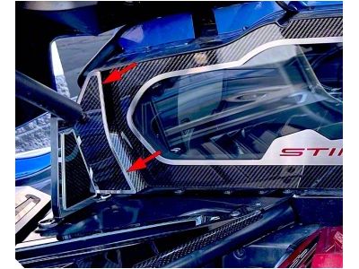 Rear Window Accents; Carbon Fiber with Brushed Trim (20-25 Corvette C8 Coupe)