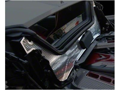 Rear Window Frame with Brushed Trim; Perforated; Polished (20-24 Corvette C8 Convertible)