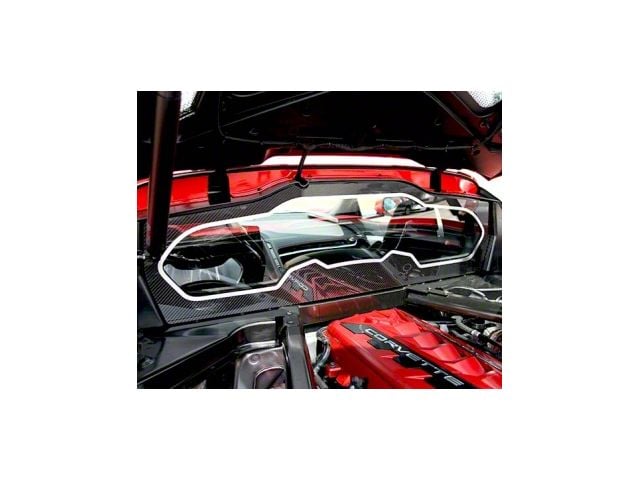 Rear Window Frame; Carbon Fiber with Brushed Stainless Steel Trim (20-24 Corvette C8 Coupe)