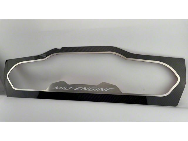 Corvette Mid Engine Window Corvette Rear Window Frame with Mid Engine Logo Inlay; Carbon Fiber ...