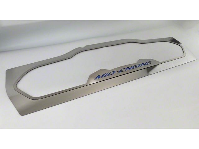 Corvette Mid Engine Window Corvette Rear Window Frame with Mid Engine Logo Inlay; Polished with ...