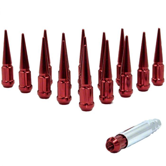 Corvette Red Spike Lug Nut Kit; 12mm x 1.5; Set of 20 (9719 Corvette