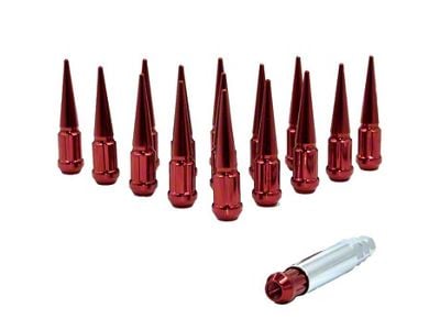 Red Spike Lug Nut Kit; 12mm x 1.5; Set of 20 (97-19 Corvette C5, C6 & C7)