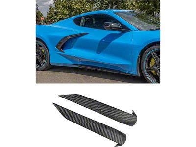 Replacement Side Door Handles; Carbon Fiber (20-25 Corvette C8)