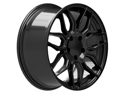 CV03C Replica Gloss Black Wheel; Front Only; 18x8.5 (05-13 Corvette C6, Excluding Grand Sport, Z06 & ZR1)