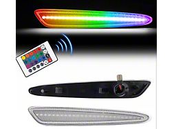 RGB Dynamic LED Side Markers with Remote; Clear (05-13 Corvette C6)