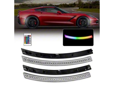 RGB Dynamic LED Side with Remote; Clear (14-19 Corvette C7)
