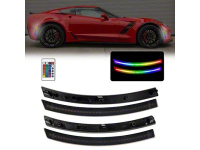 RGB Dynamic LED Side with Remote; Smoked (14-19 Corvette C7)