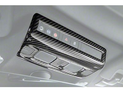 Roof Reading Light Control Panel Trim Cover; Carbon Fiber (20-25 Corvette C8)