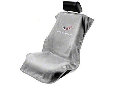 Seat Towel with Corvette Logo; Gray (14-19 Corvette C7)