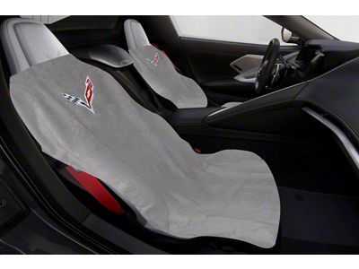 Seat Towel with Corvette Logo; Gray (20-24 Corvette C8)