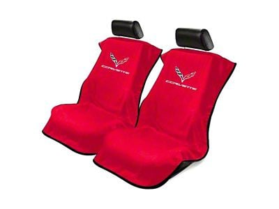 Seat Towel with Corvette Logo; Red (14-19 Corvette C7)