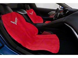 Seat Towel with Corvette Logo; Red (20-26 Corvette C8)