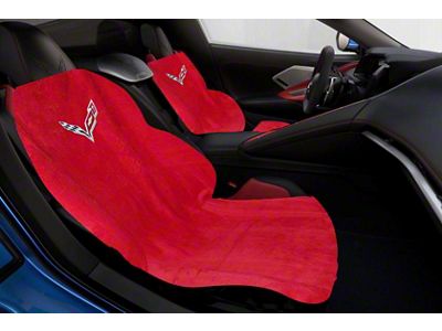 Seat Towel with Corvette Logo; Red (20-24 Corvette C8)