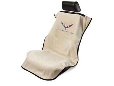 Seat Towel with Corvette Logo; Tan (14-19 Corvette C7)