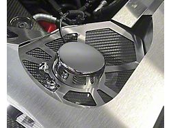 Shock Tower Covers with Brushed Trim; Carbon Fiber (20-24 Corvette C8 Coupe)