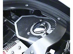 Shock Tower Covers with Brushed Trim; Carbon Fiber (20-25 Corvette C8 Convertible)