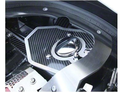 Shock Tower Covers with Brushed Trim; Carbon Fiber (20-24 Corvette C8 Convertible)