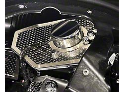 Shock Tower Covers with Brushed Trim; Perforated; Stainless (20-25 Corvette C8 Convertible)