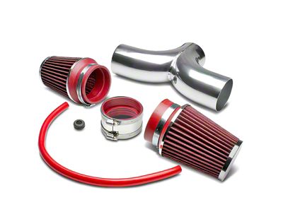 Short Ram Dual Air Intake with Red Filter (02-04 Corvette C5)