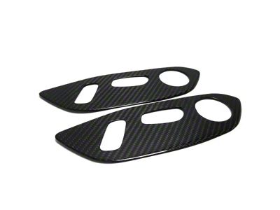 Side Seat Control Trim Cover; Carbon Fiber (20-25 Corvette C8)