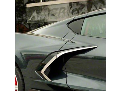 Side Vent Trim; Brushed (20-25 Corvette C8)
